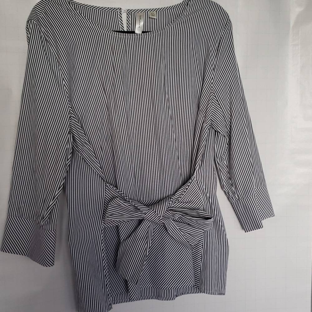 Peplum tie front  blouse
